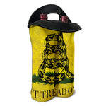 Grunge Gadsden Flag Print Double Neoprene Wine Tote