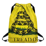 Grunge Gadsden Flag Print Drawstring Backpack