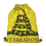 Grunge Gadsden Flag Print Drawstring Bag
