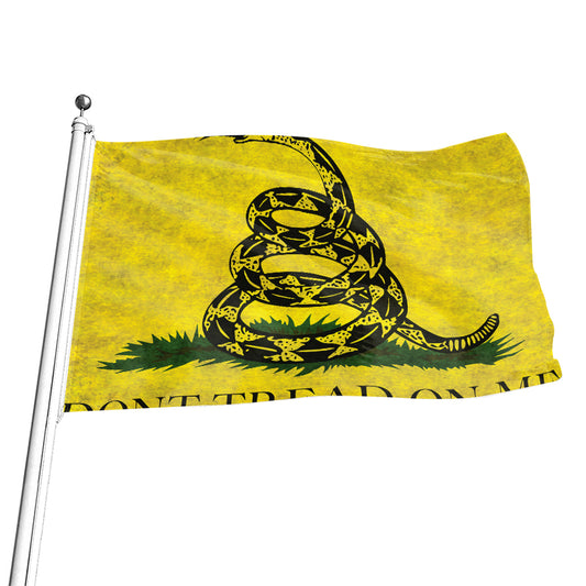 Grunge Gadsden Flag Print Flag