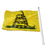 Grunge Gadsden Flag Print Flag