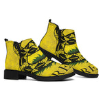 Grunge Gadsden Flag Print Flat Ankle Boots