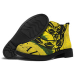 Grunge Gadsden Flag Print Flat Ankle Boots