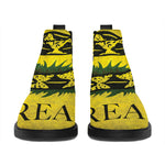 Grunge Gadsden Flag Print Flat Ankle Boots
