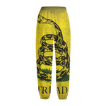 Grunge Gadsden Flag Print Fleece Lined Knit Pants