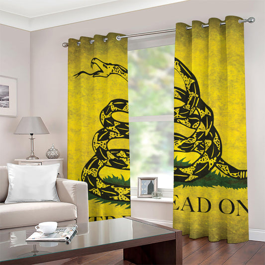 Grunge Gadsden Flag Print Grommet Curtains