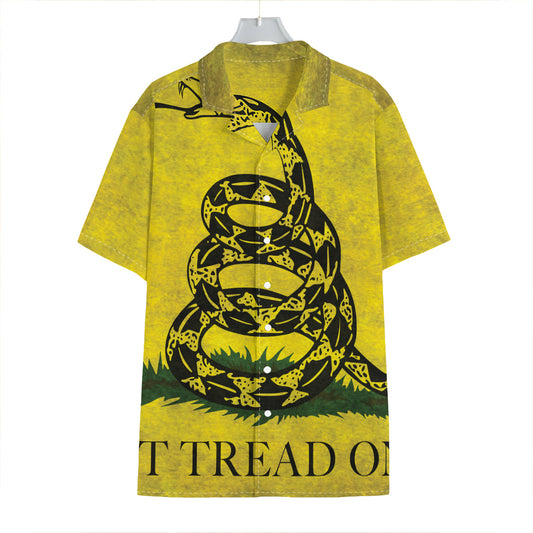 Grunge Gadsden Flag Print Hawaiian Shirt