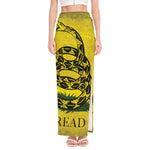 Grunge Gadsden Flag Print High Slit Maxi Skirt