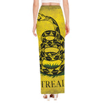 Grunge Gadsden Flag Print High Slit Maxi Skirt