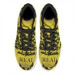 Grunge Gadsden Flag Print High Top Leather Sneakers