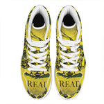 Grunge Gadsden Flag Print High Top Leather Sneakers