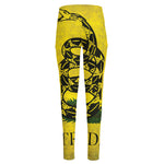 Grunge Gadsden Flag Print High-Waisted Pocket Leggings