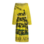 Grunge Gadsden Flag Print Hooded Bathrobe