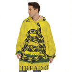 Grunge Gadsden Flag Print Hoodie Blanket