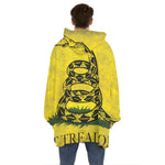 Grunge Gadsden Flag Print Hoodie Blanket