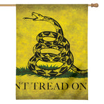 Grunge Gadsden Flag Print House Flag