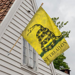Grunge Gadsden Flag Print House Flag