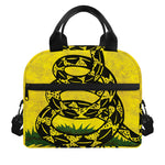 Grunge Gadsden Flag Print Insulated Lunch Bag