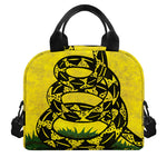 Grunge Gadsden Flag Print Insulated Lunch Bag