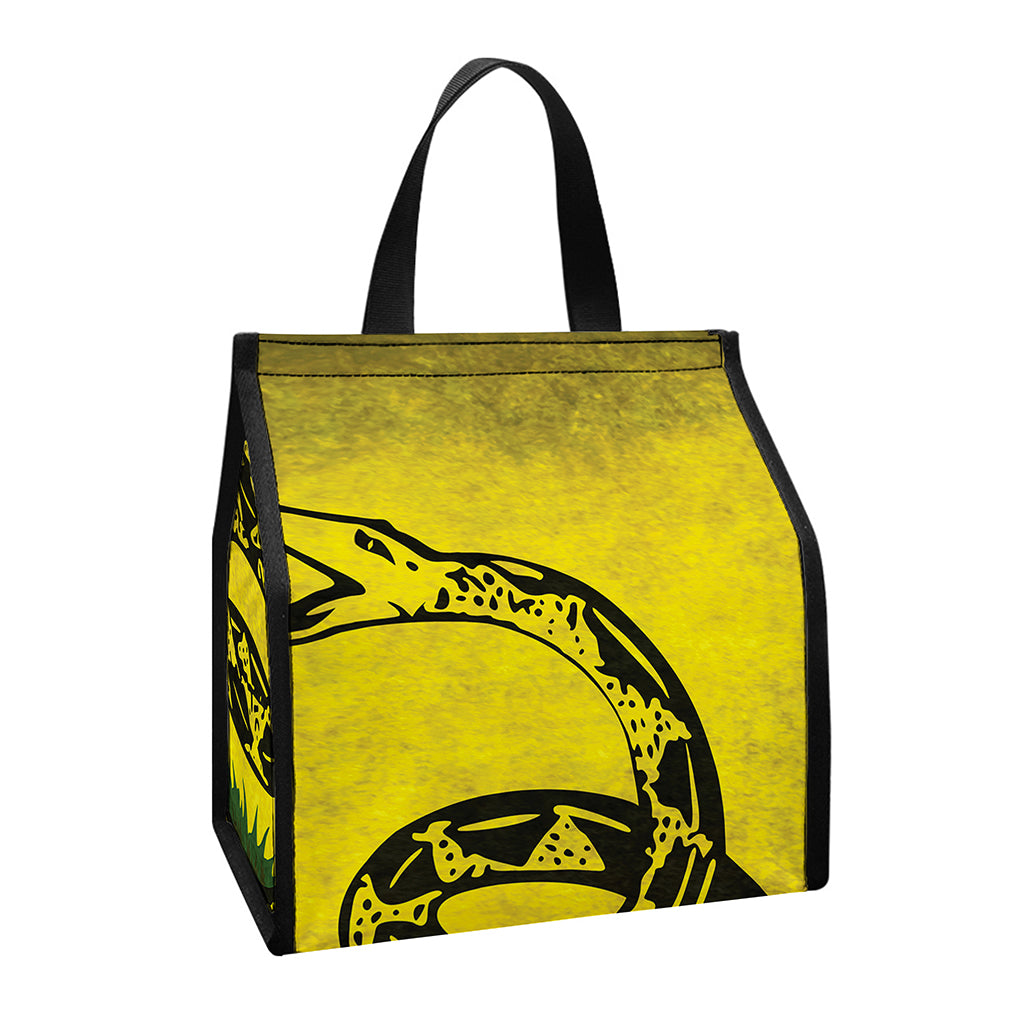 Grunge Gadsden Flag Print Insulated Lunch Tote