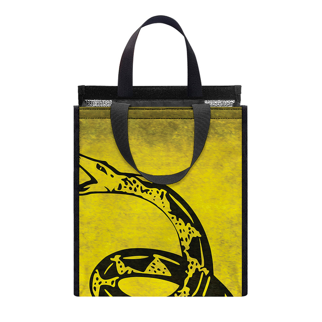 Grunge Gadsden Flag Print Insulated Lunch Tote