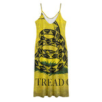 Grunge Gadsden Flag Print Jersey Midi Cami Dress