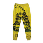 Grunge Gadsden Flag Print Jogger Pants