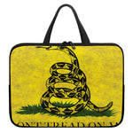 Grunge Gadsden Flag Print Laptop Sleeve With Handle