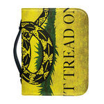 Grunge Gadsden Flag Print Leather Bible Cover