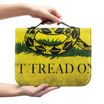 Grunge Gadsden Flag Print Leather Bible Cover