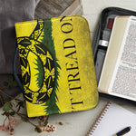 Grunge Gadsden Flag Print Leather Bible Cover