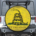 Grunge Gadsden Flag Print Leather Spare Tire Cover