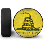 Grunge Gadsden Flag Print Leather Spare Tire Cover