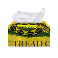 Grunge Gadsden Flag Print Leather Tissue Box Cover