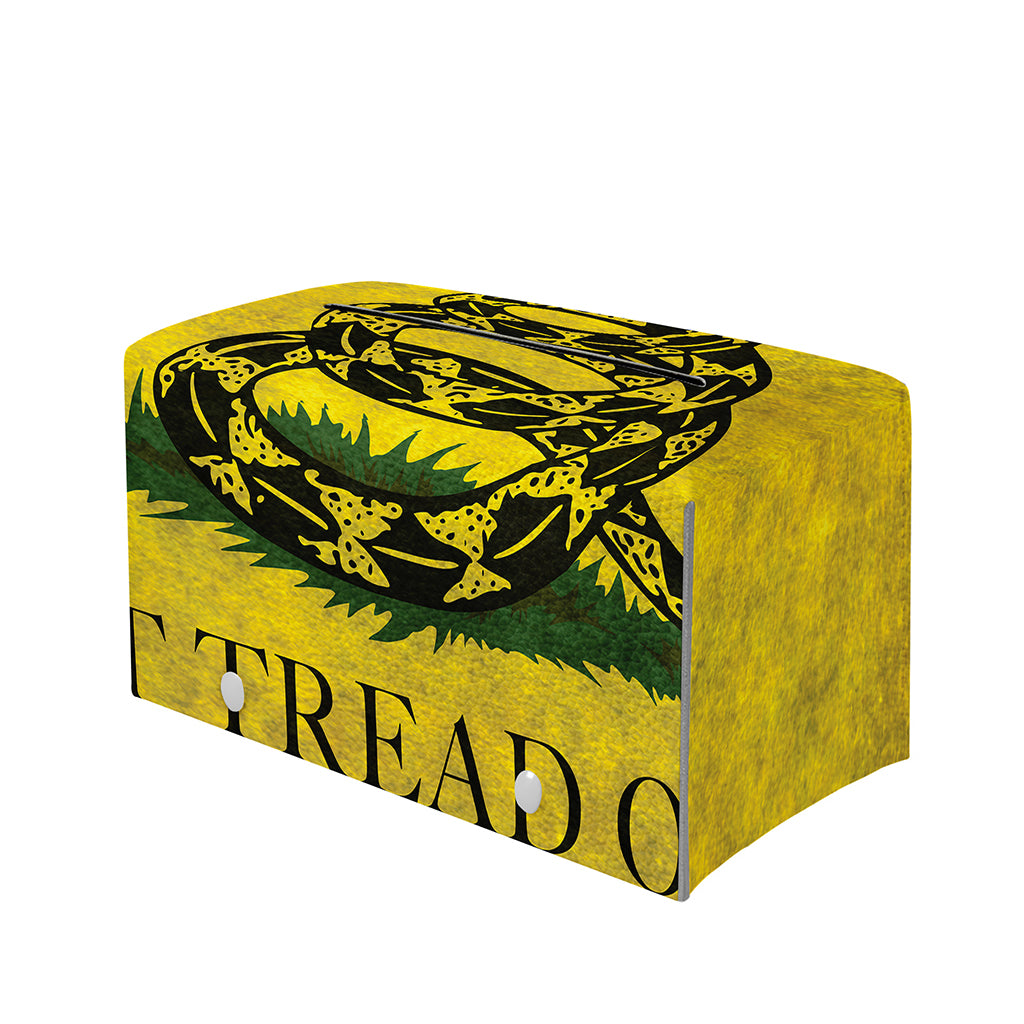 Grunge Gadsden Flag Print Leather Tissue Box Cover