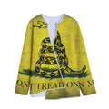 Grunge Gadsden Flag Print Long Sleeve Short Coat