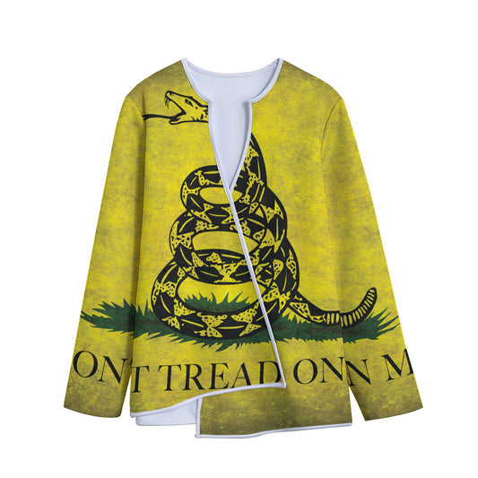 Grunge Gadsden Flag Print Long Sleeve Short Coat