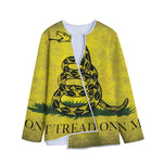 Grunge Gadsden Flag Print Long Sleeve Short Coat