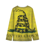 Grunge Gadsden Flag Print Long Sleeve Short Coat