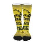 Grunge Gadsden Flag Print Long Socks