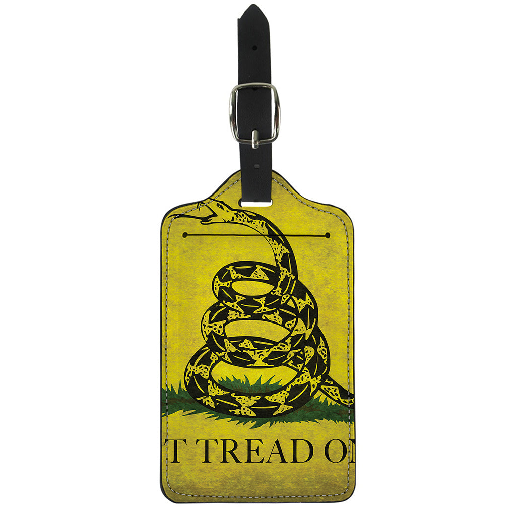 Grunge Gadsden Flag Print Luggage Tag