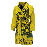 Grunge Gadsden Flag Print Men's Bathrobe