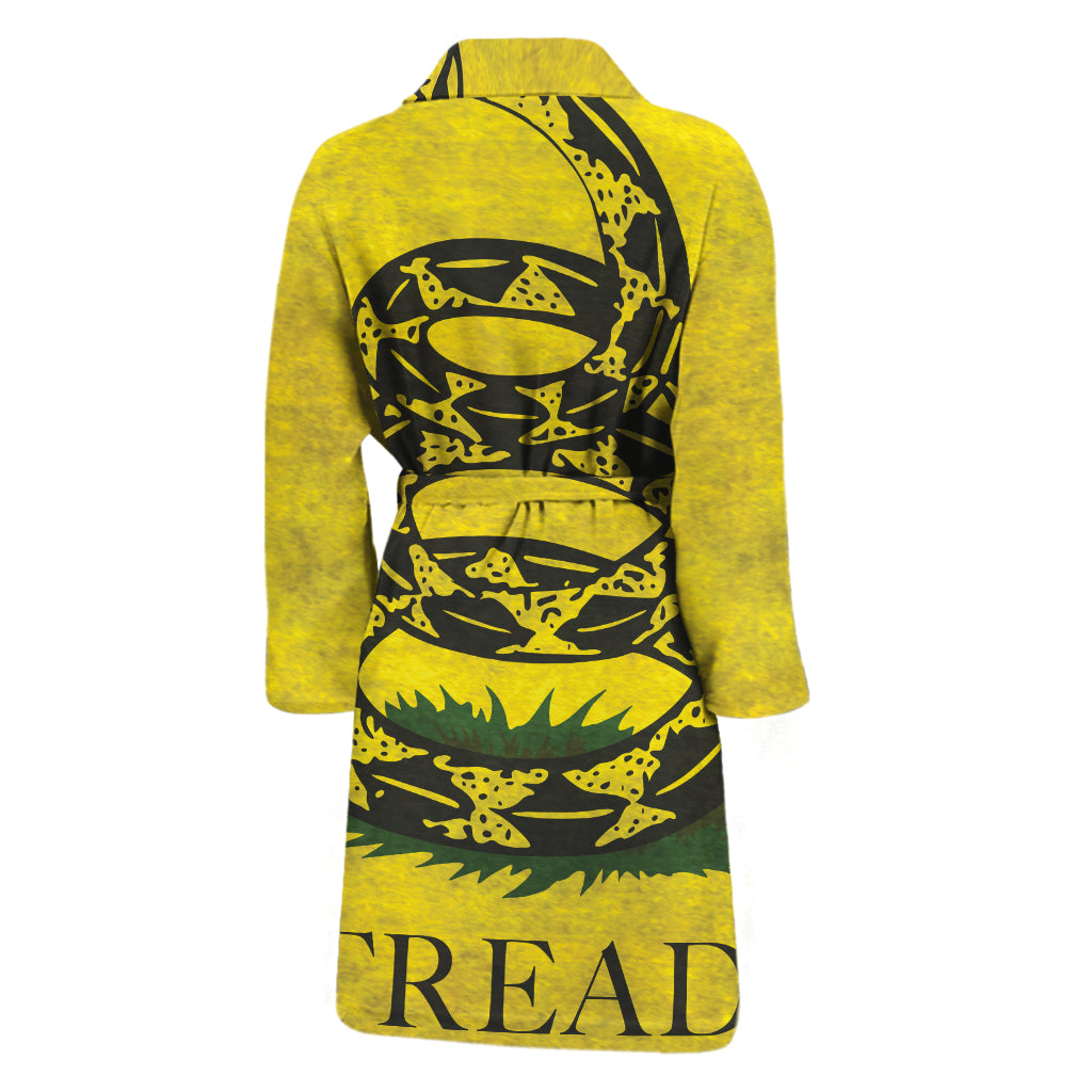 Grunge Gadsden Flag Print Men's Bathrobe