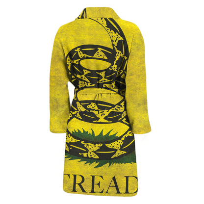Grunge Gadsden Flag Print Men's Bathrobe