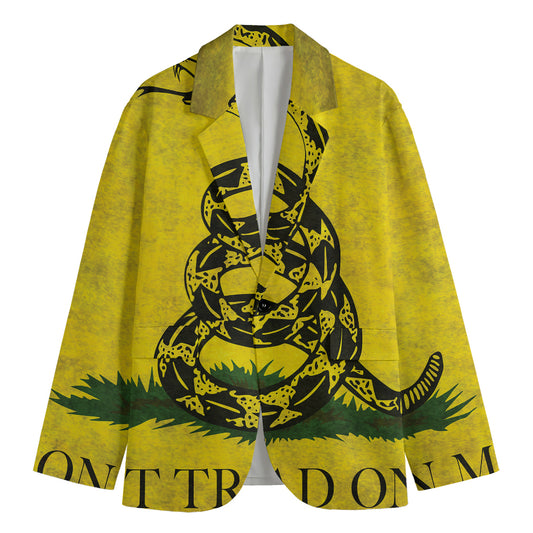 Grunge Gadsden Flag Print Men's Blazer