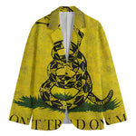 Grunge Gadsden Flag Print Men's Blazer