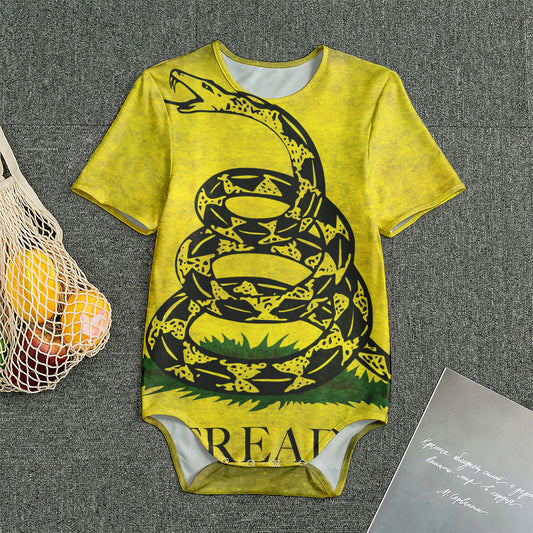 Grunge Gadsden Flag Print Men's Bodysuit