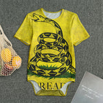Grunge Gadsden Flag Print Men's Bodysuit
