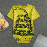 Grunge Gadsden Flag Print Men's Bodysuit