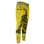 Grunge Gadsden Flag Print Men's Compression Pants